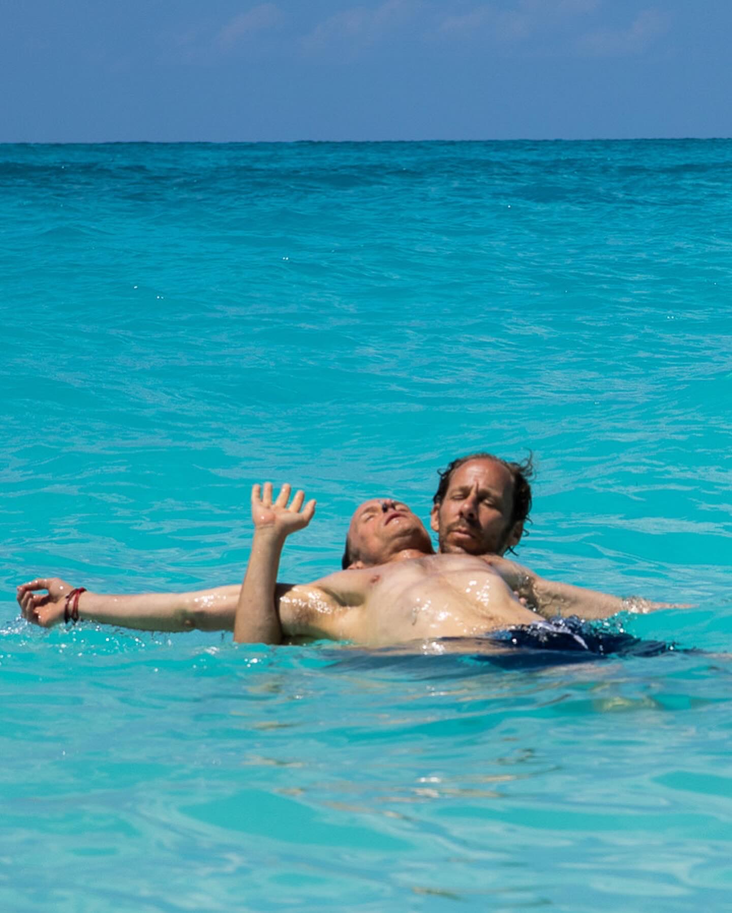 Floating together on the ocean surface